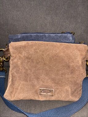 Cargoit waxed Canvas double Crossbody Bags- Blue & Brown